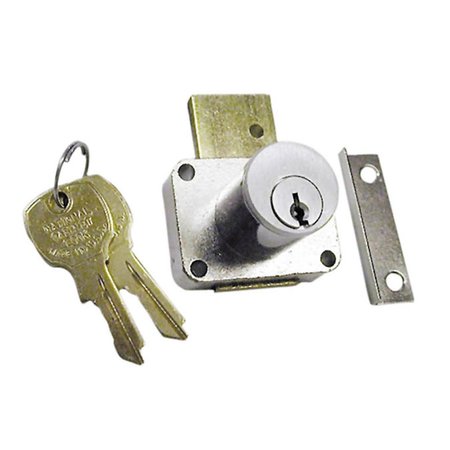 NATIONAL LOCK .88 In. Cylinder Pin Tumbler Drawer Locks With Key 107 - Dull Chrome NA136957